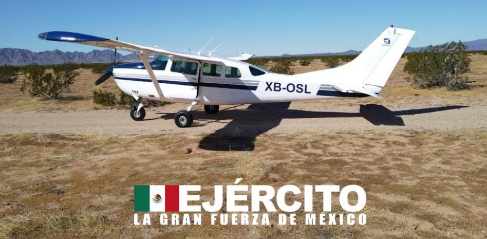 Ejército asegura aeronave con presuntas drogas en el estado de Sonora