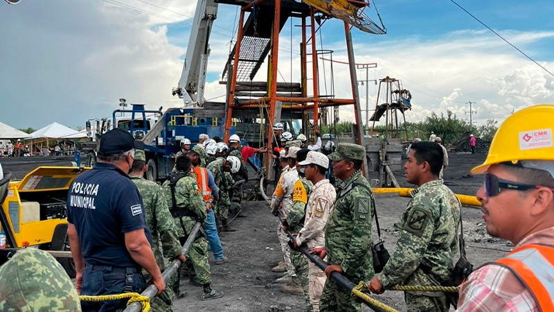 Reportan avance del 58% en trabajos de rescate de cuerpos en la mina de El Pinabete en Coahuila