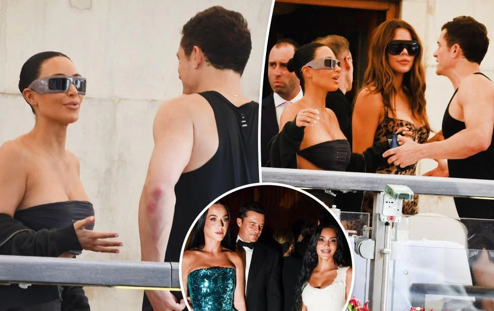 Orlando Bloom, soltero, saluda a Kim Kardashian en Venecia